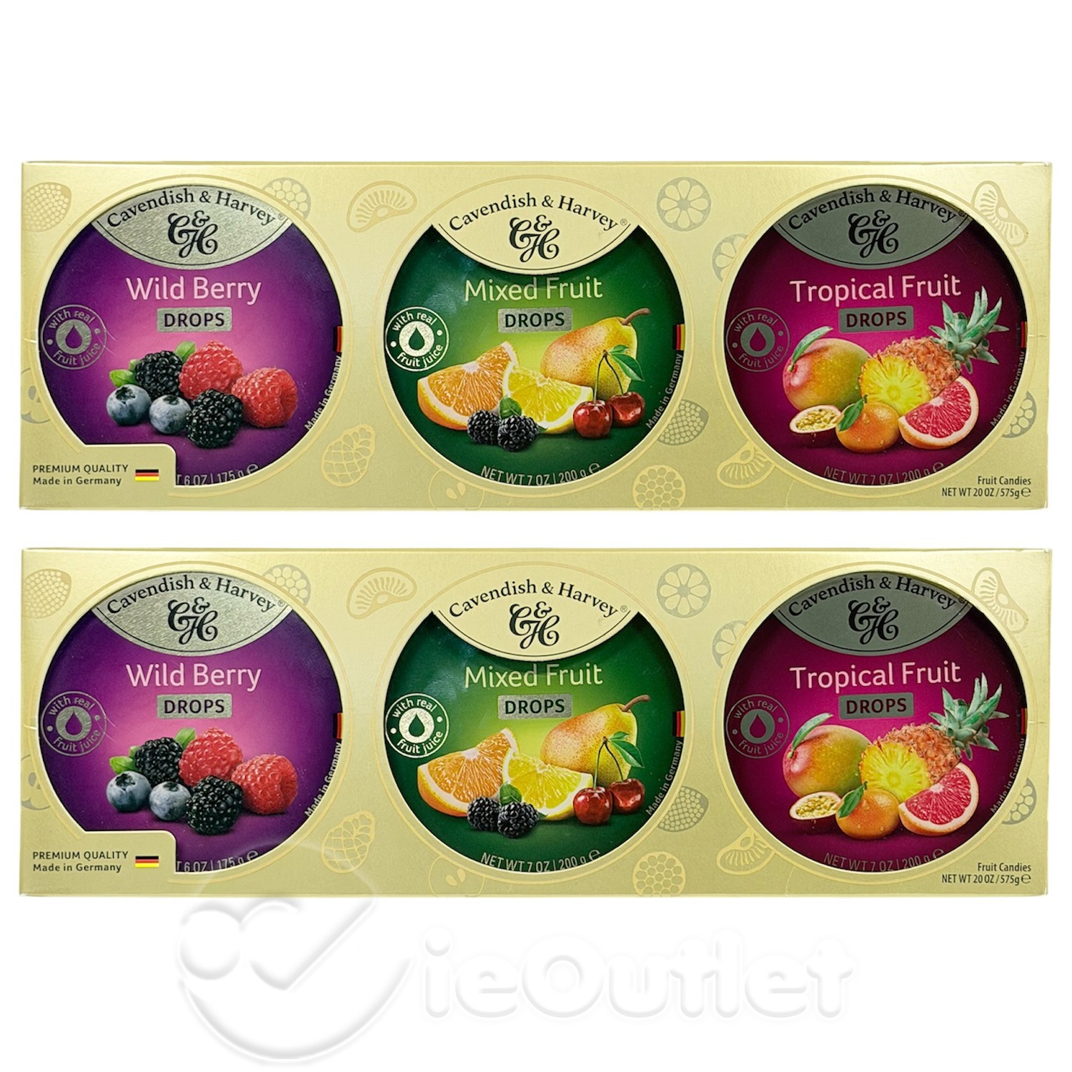 (6-PACK) Cavendish & Harvey Wild Berry, Mixed & Tropical Fruit Drops Hard Candy