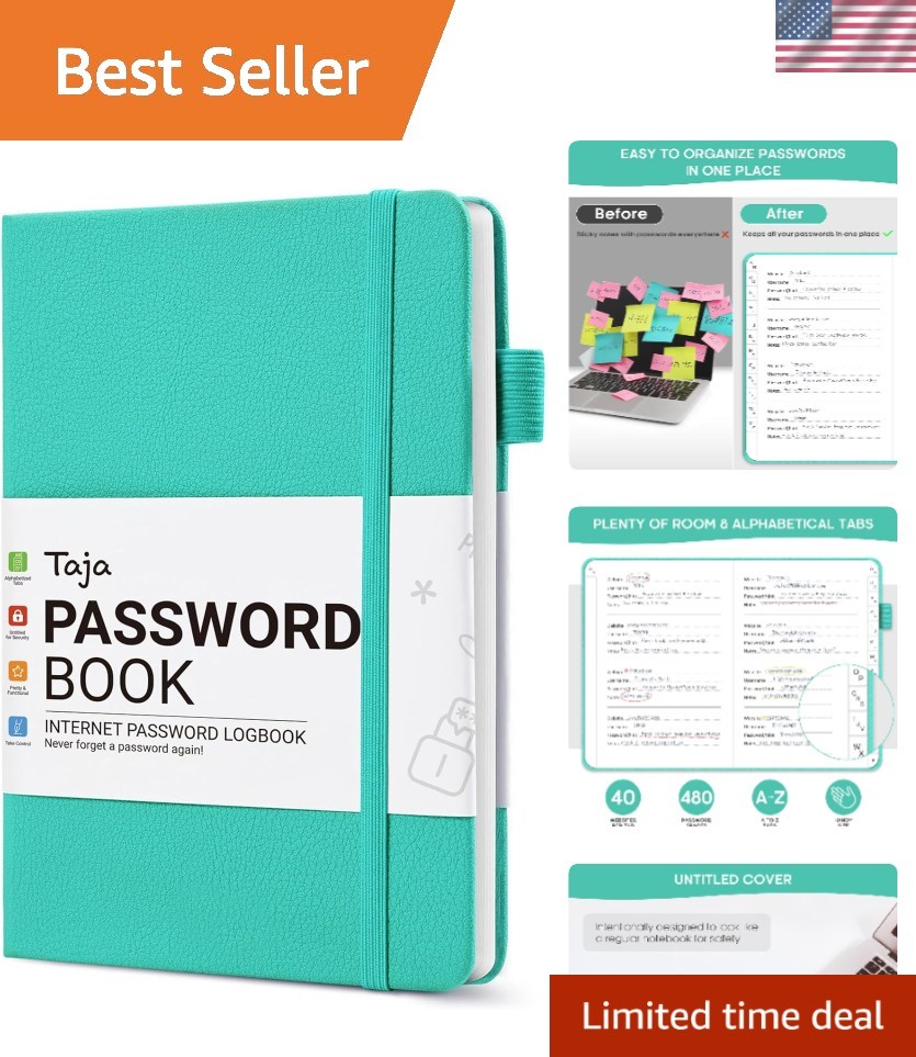 Elegant Password Logbook with Alphabetical Tabs – Perfect Gift for Seniors