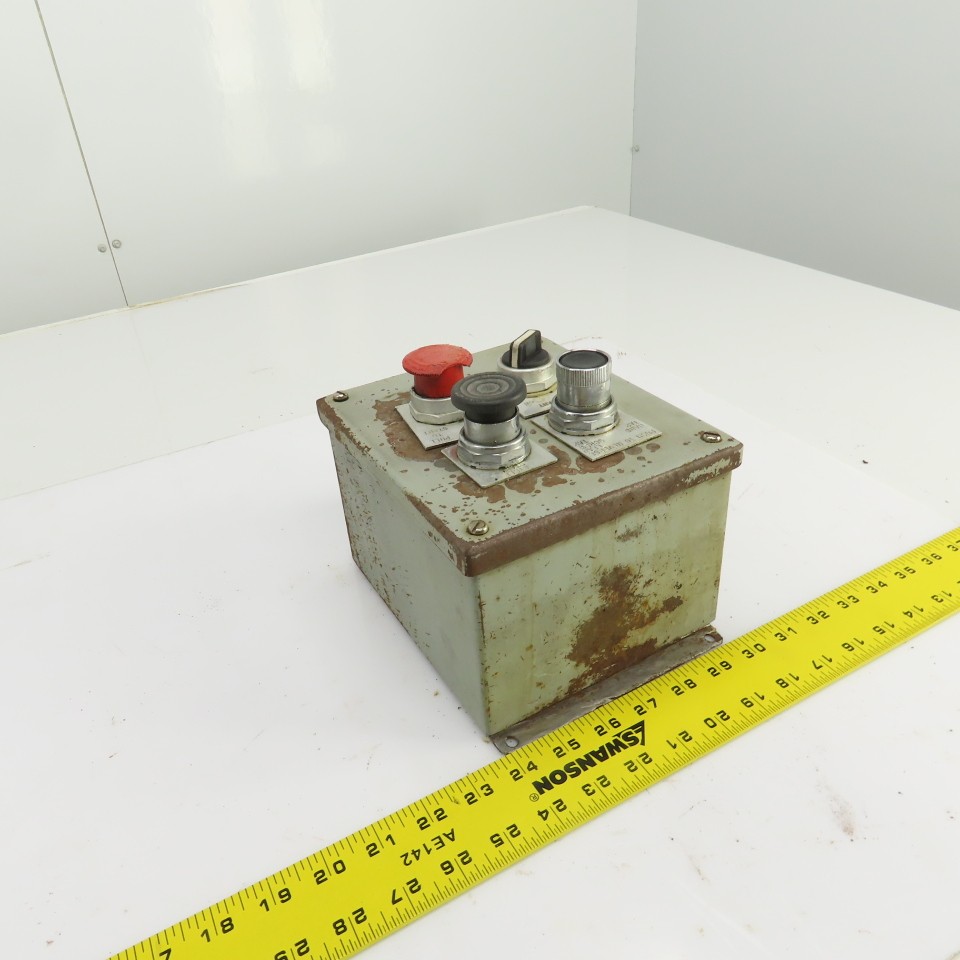 7-1/2" x 6" x 4-1/2" Operator Control Box W/2 Momentary Contact E-Stop & Switch