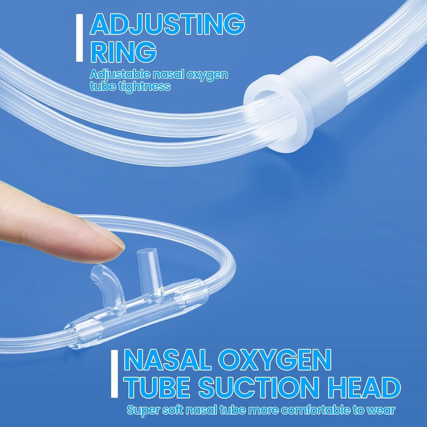 10 Pack HighFlow Soft Nasal Oxygen Cannula, Transparent, Crush Resistant with...