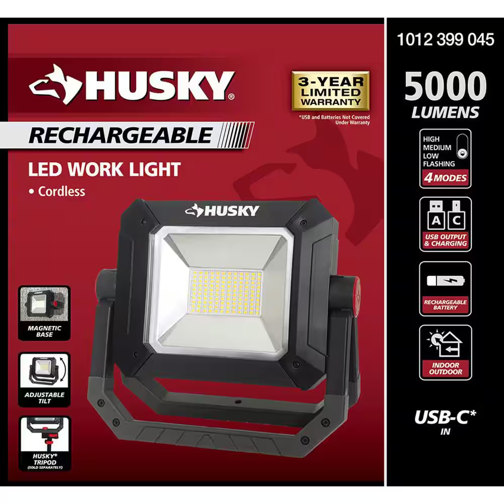 5000 Lumens LED Rechargeable Work Light Free Shipping New