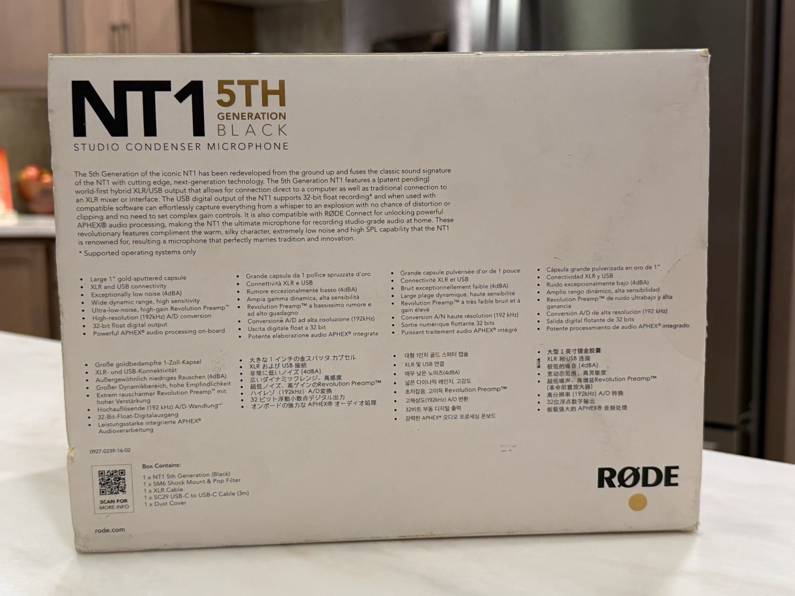 Rode NT1 5th Generation Condenser Microphone with SM6 Shockmount and Pop Filter