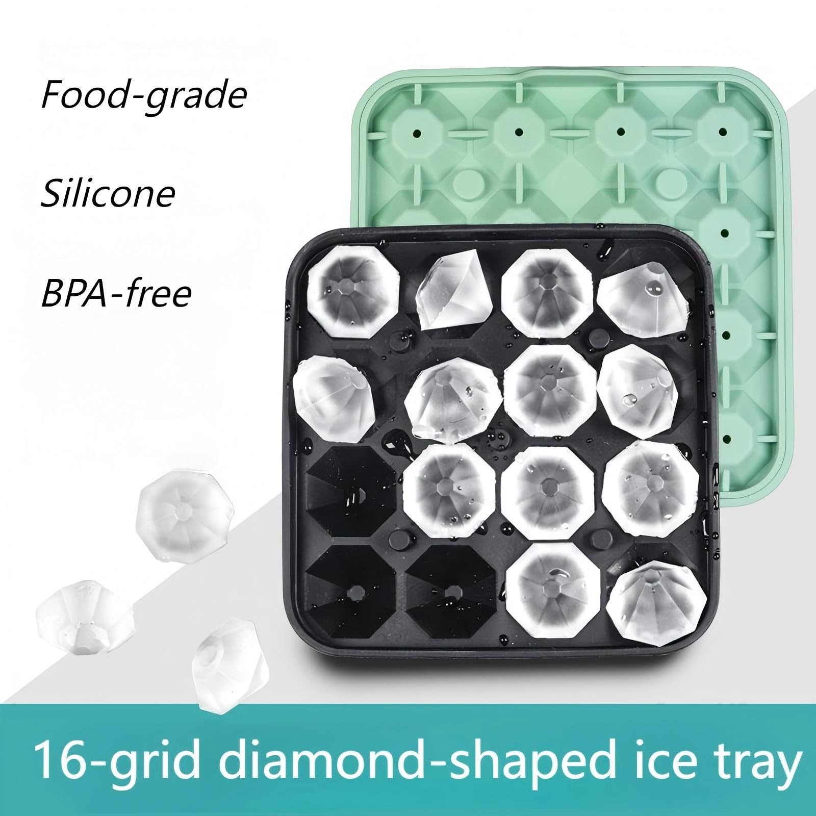 2 Pack Diamond Ice Cube Molds Silicone Tray Mini Ice Cube Makers for Wine