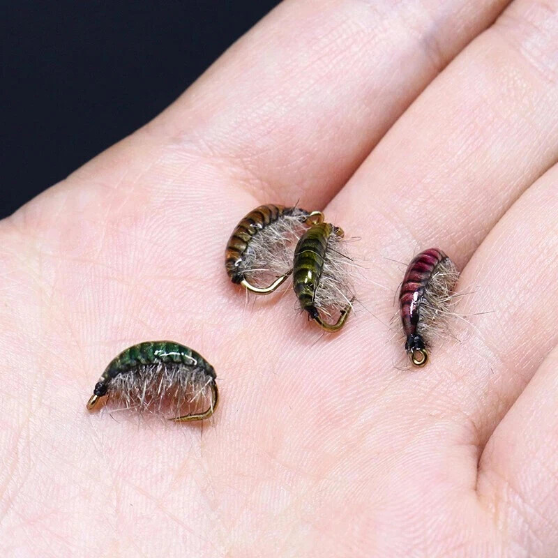160pcs Fly Tying Scud Gammarus Backs Set 4 Sizes Assorted Realistic Shrimp Backs