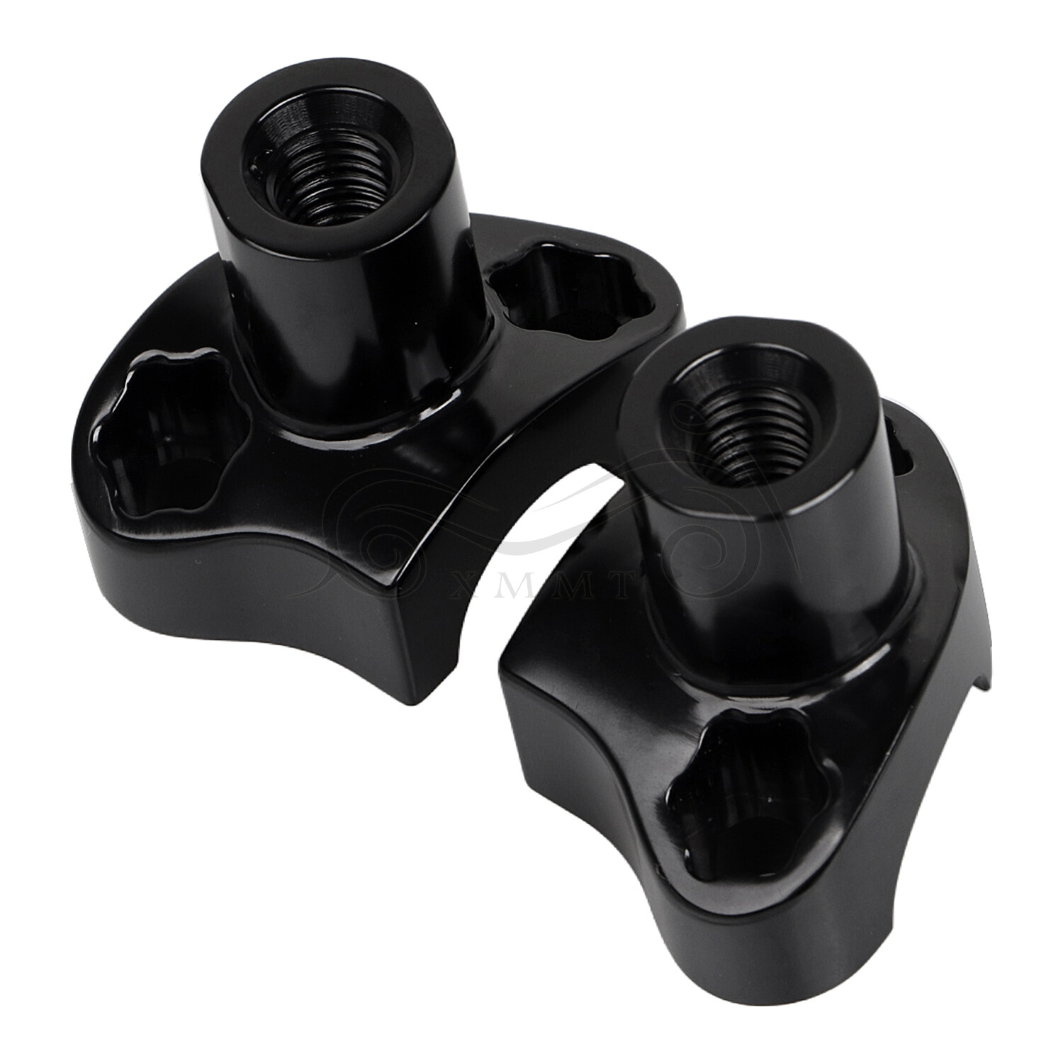 Black 1" Handlebar 2” Risers For Harley Dyna Street Bob Softail Sportster XL 883