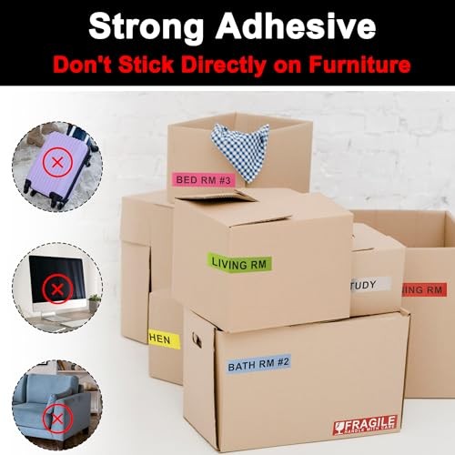 Home Moving Labels for Boxes, 480pcs 4.5"x1" 30 Sheets Removable Strong