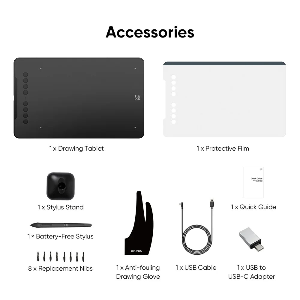 XP-Pen Deco 03 Wireless Digital Graphics Drawing Tablet W/Pen