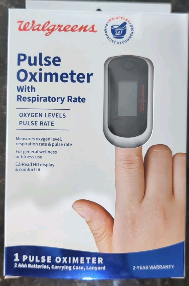Walgreens Pulse Oximeter w/ Respi Rate, O2 level, Pulse Rate- Portable