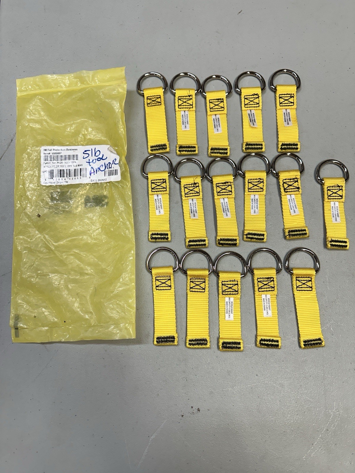 (16) 3M DBI D-Ring Attachment 1"x3.5" 1500007 5Lb Capacity New