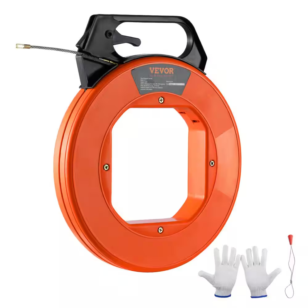 Fish Tape 125 Ft. 3/16 In. PET Wire Puller Wire Fishing Tool with Handle for Wal