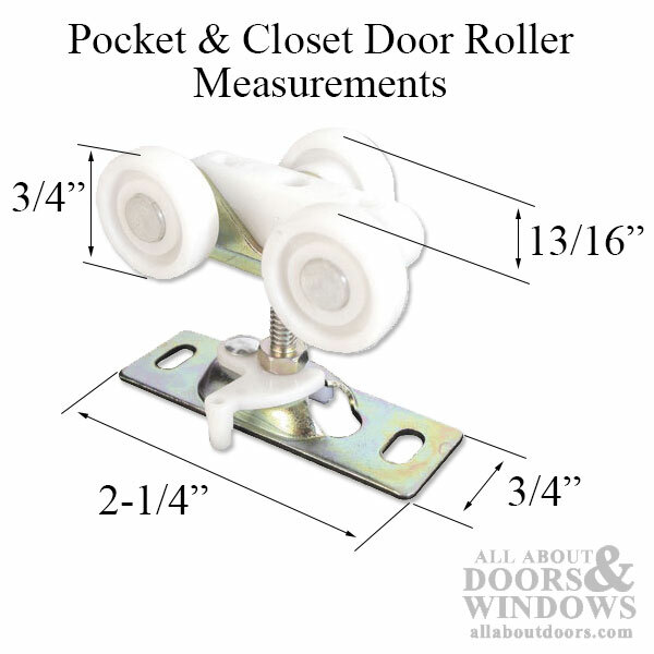 3/4 Wheel, 3 Wheel Pocket & Closet Door Roller