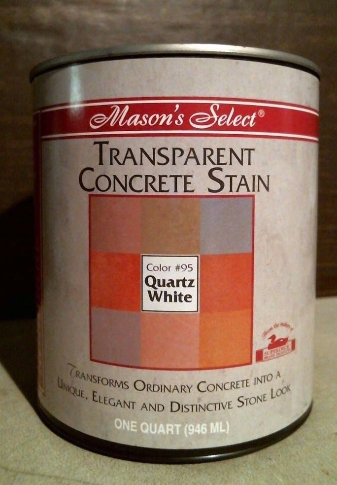 SuperDeck 6095 Quartz White Transparent Concrete Stain, 1 Quart, FREE SHIP