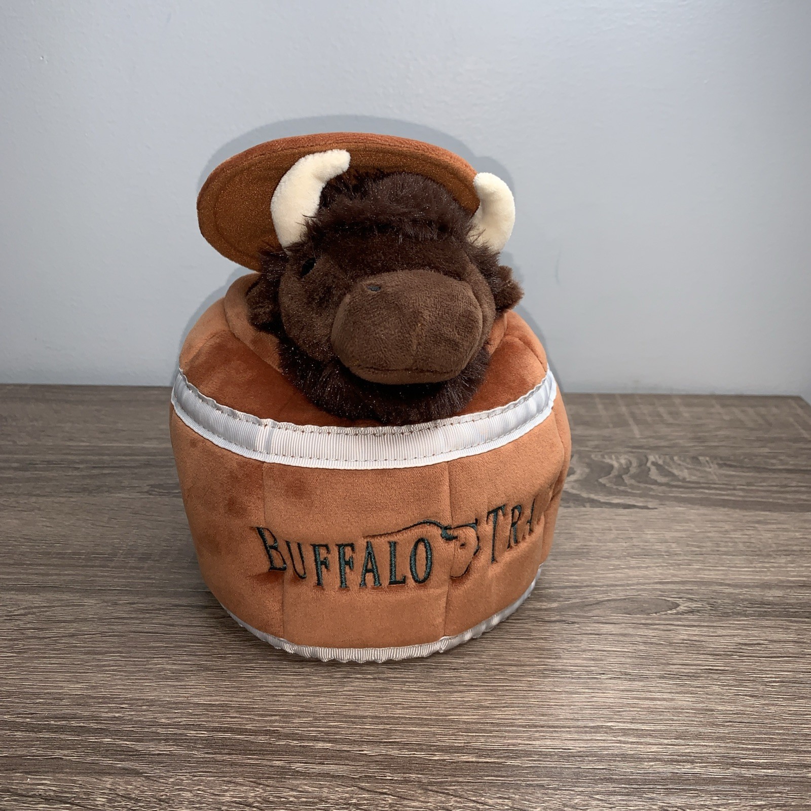 Buffalo Trace Distillery Bison in Whiskey Barrel Plush Rare New