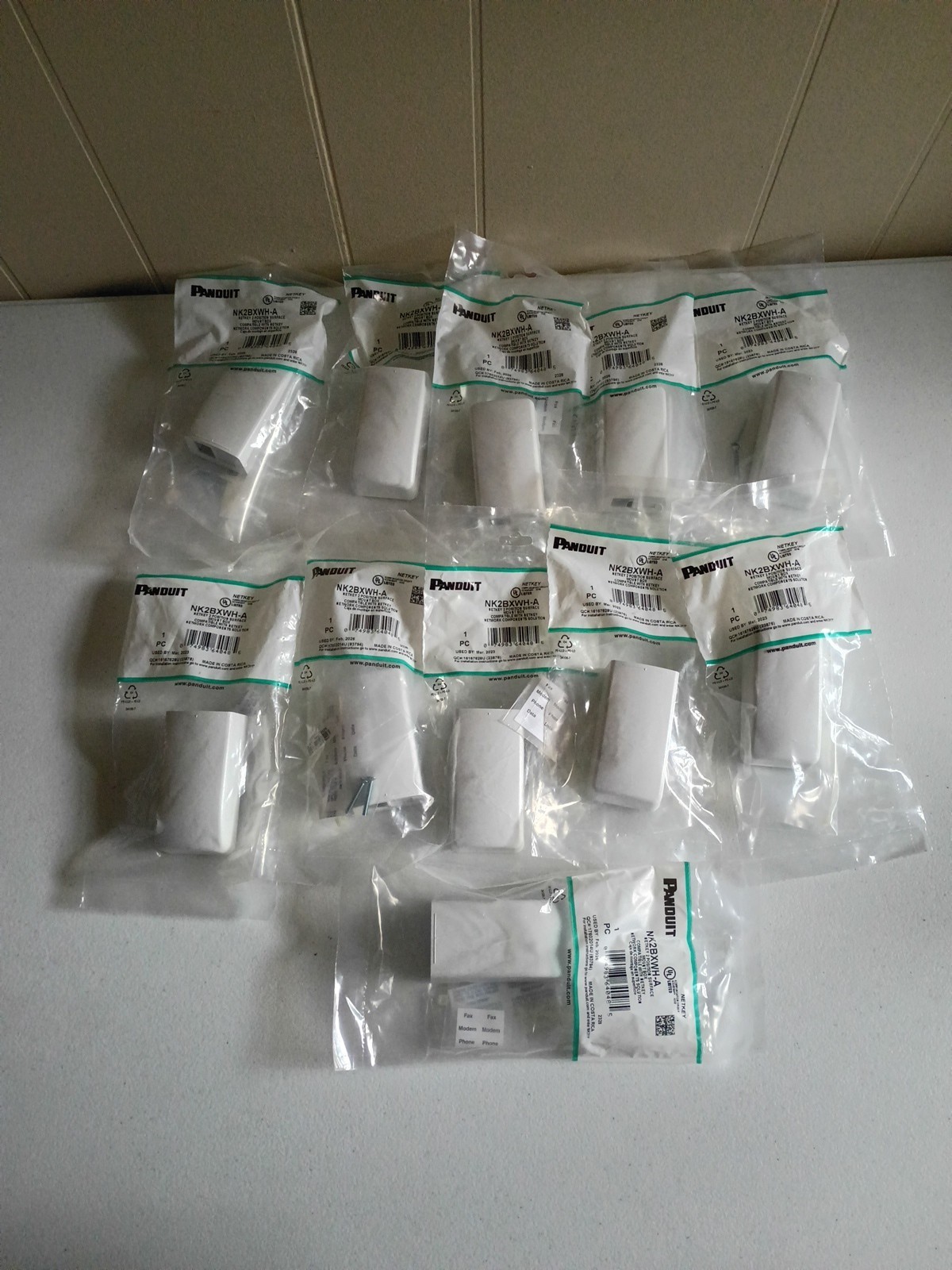 Panduit NetKey 2 Position Surface Mount Box NK2BXWH-A Lot Of 11 Brand New