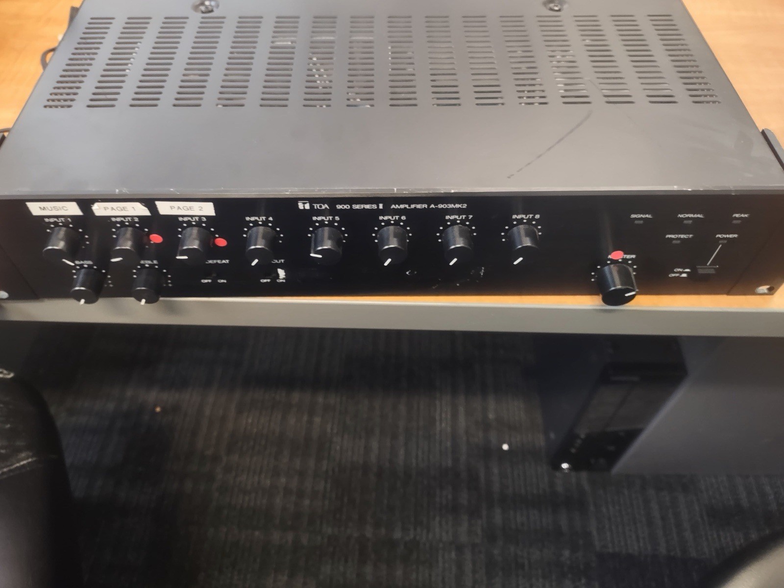TOA A-903MK2 30W 8-Channel Rack Mountable Mixer Amplifier Black RCA