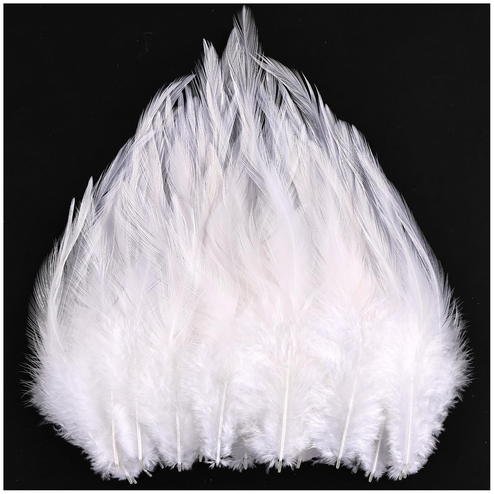 120pcs 5-7" White Feathers for Crafts，Saddle Hackle Feather，Rooste
