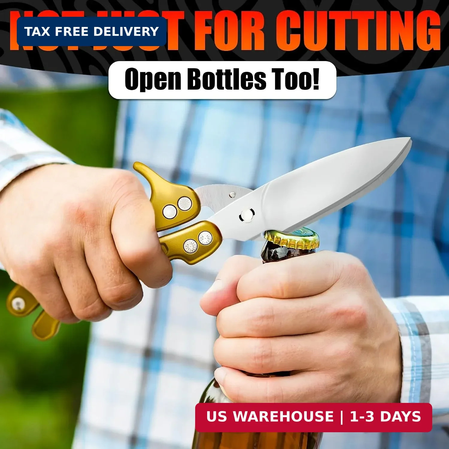 Heavy Duty Poultry Shears - Kitchen Shears Dishwasher Safe, Spring-Loaded, 3Cr14