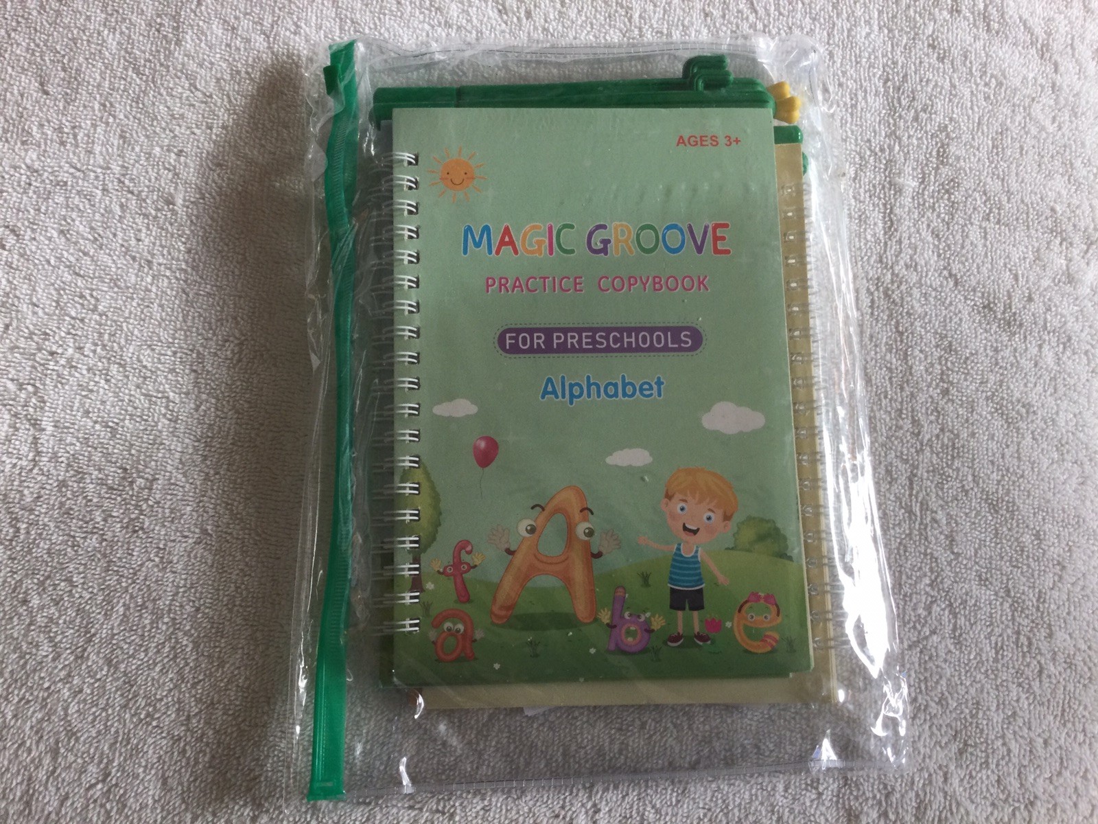 Magic Groove Preschool Copybooks, Set of 4, Cactus-Shaped Pens (4) w/10 Refills