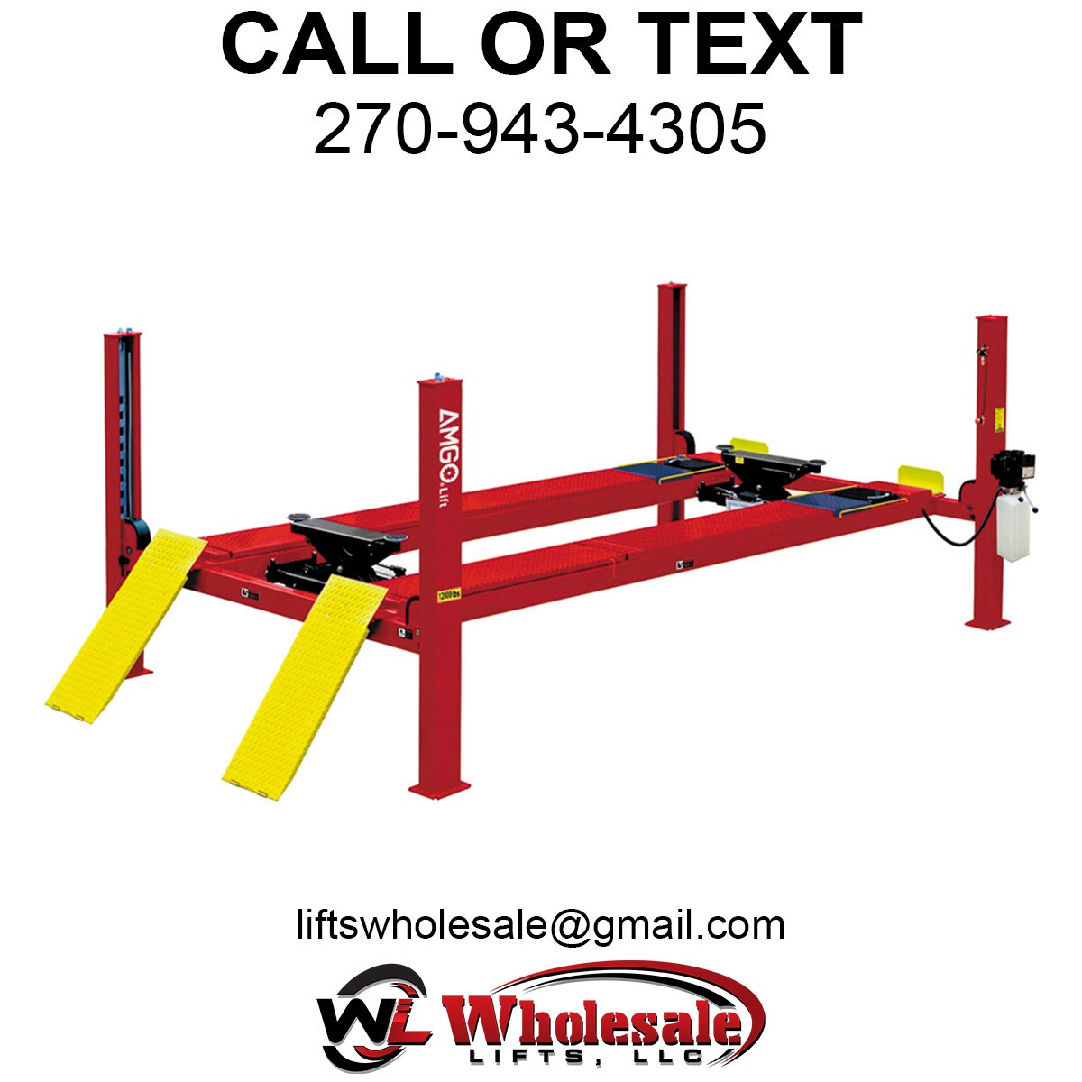 New AMGO PRO-12ASX 12,000 lb 4-Post Alignment Lift