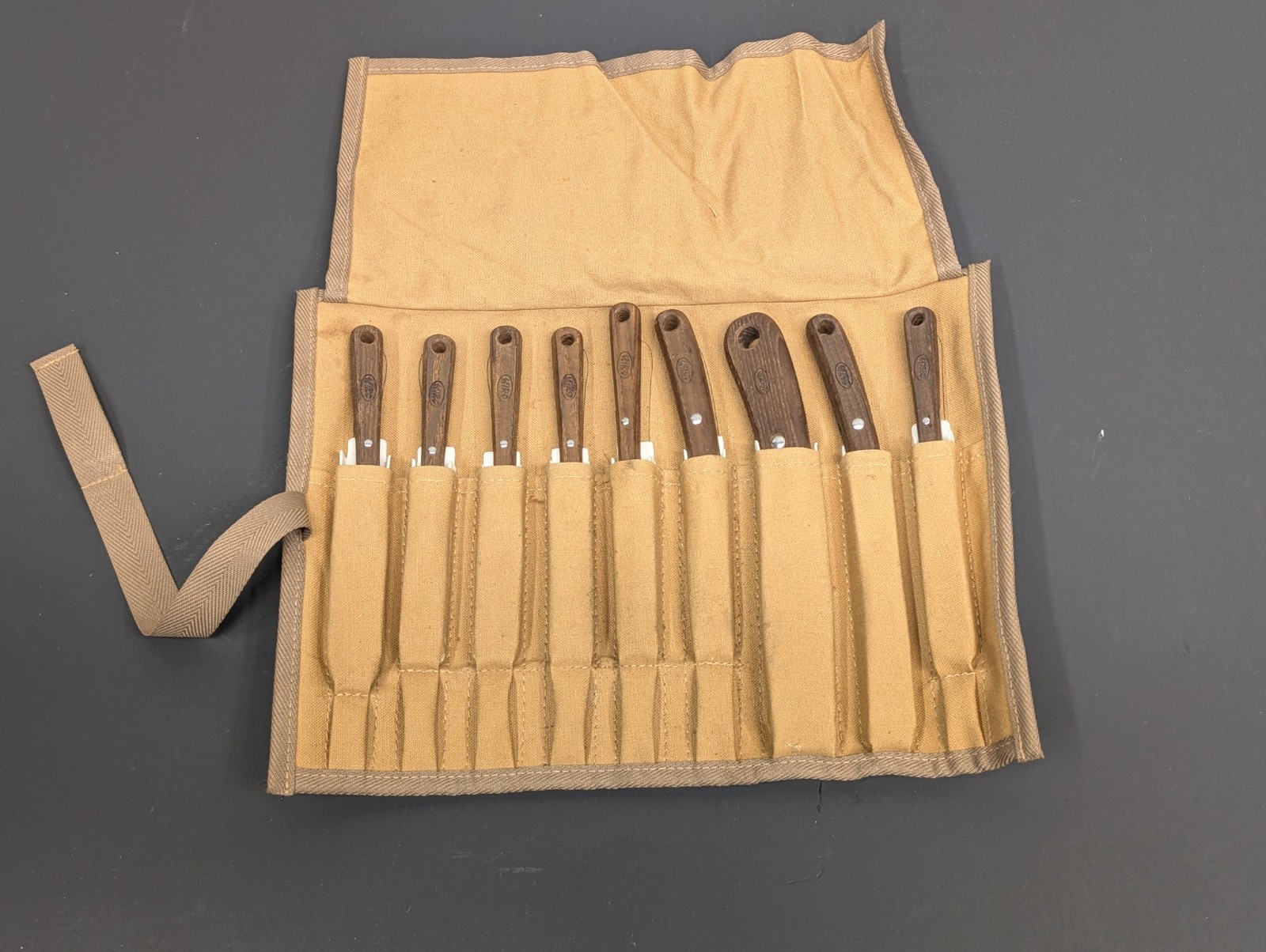 Hiro 9 Piece Wood Carving Knife Tool Set w/ Case  Japan