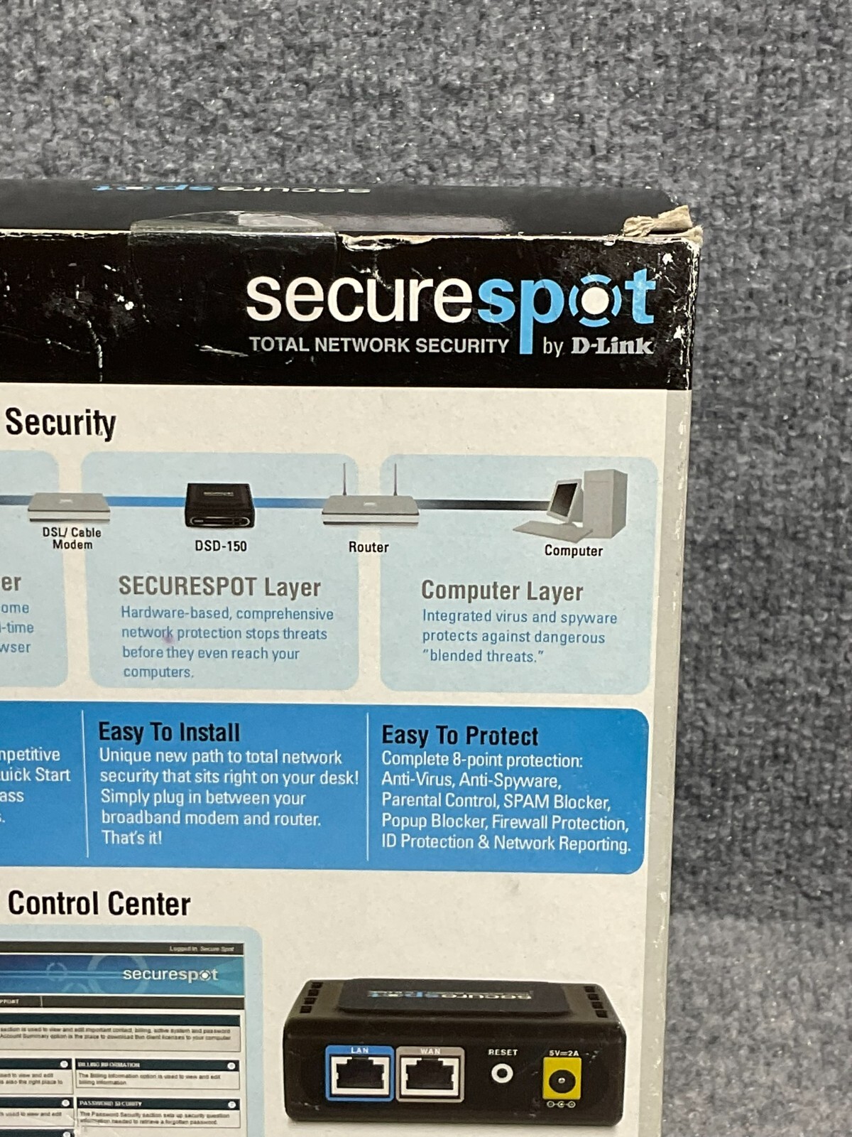 D-Link SecureSpot Internet Security Firewall 4 PC Used
