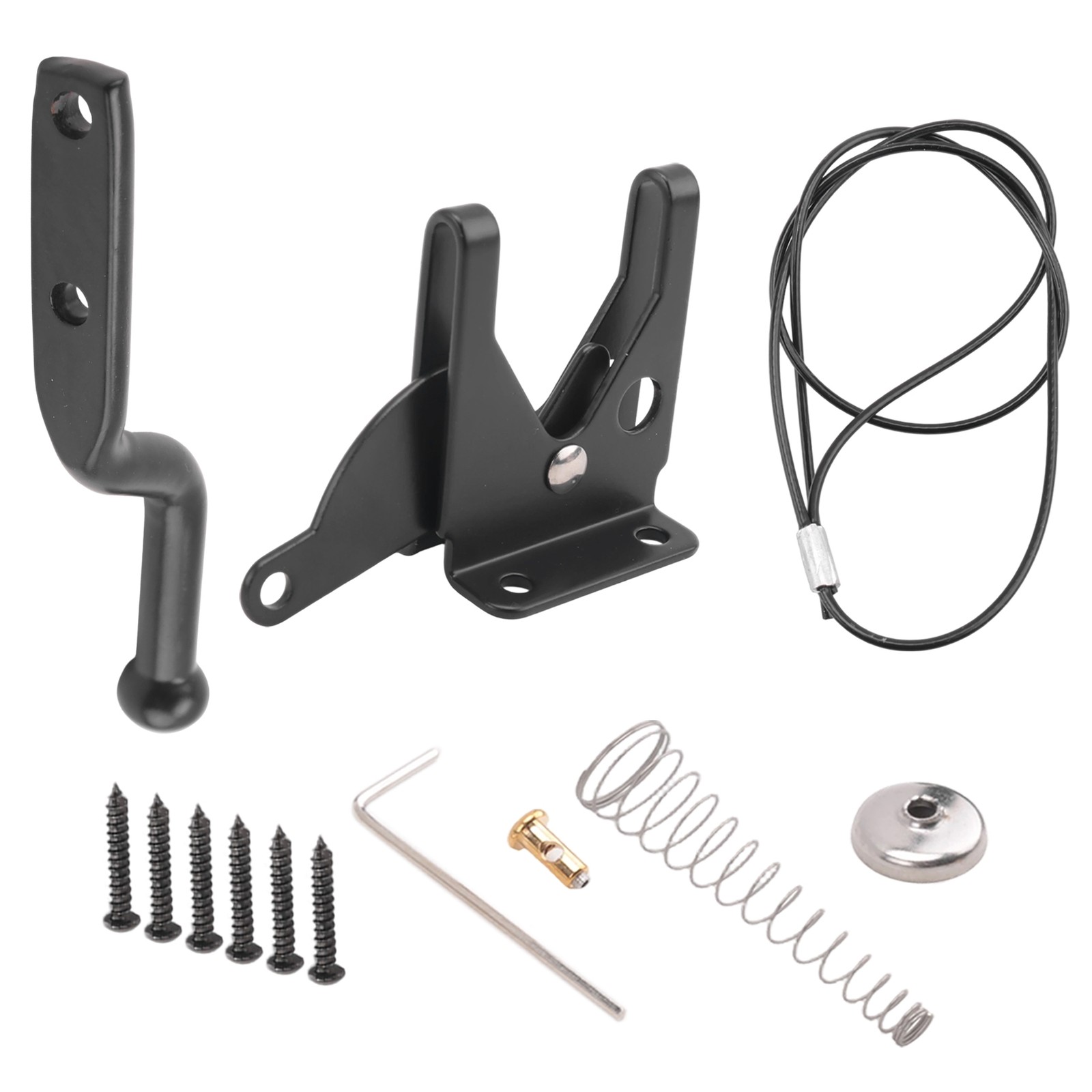 Self Locking Gate  for Wooden Fence Heavy Duty, Steel Spring Cable Pull3054