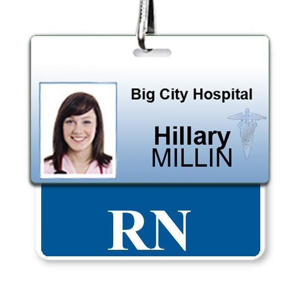 RN Horizontal Badge Buddy with Blue Border BB-RN-BLUE-H by Specialist ID
