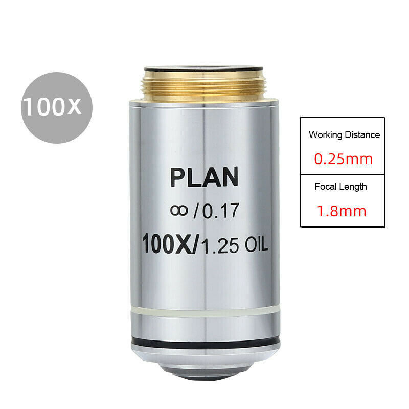 1PC 4X 10X 20X 40X 60X 100X Infinity Plan Objective Lens for Olympus Microscope