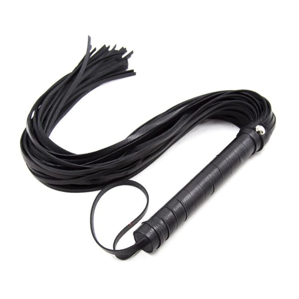 Horseback riding Flogger 48 cm Soft Black Leather Whip Horse riding accessory