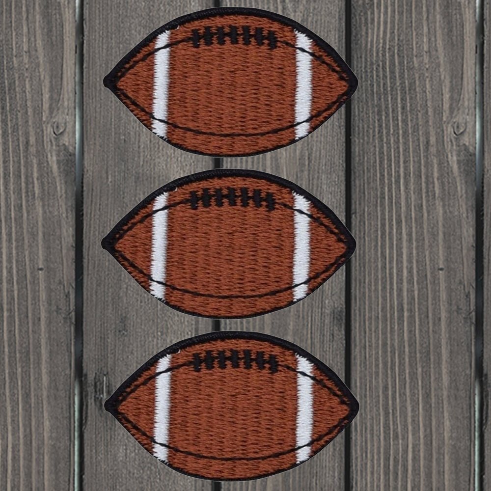 Football Embroidered Patch — 3-Pack — Iron On