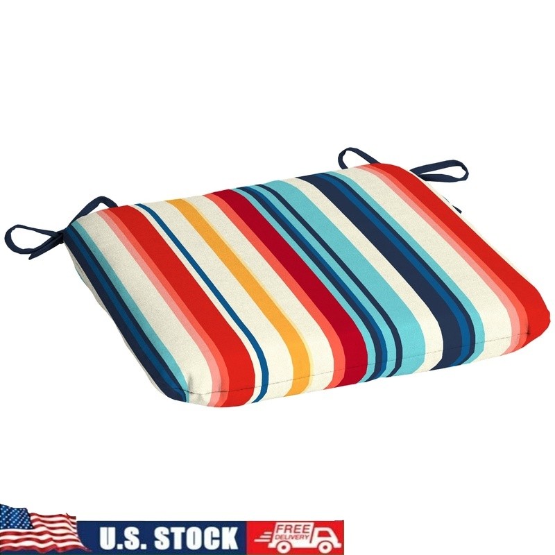 Durable Outdoor Cushions Patio Chair W/ Ties Water Resistant Fiber Filling New