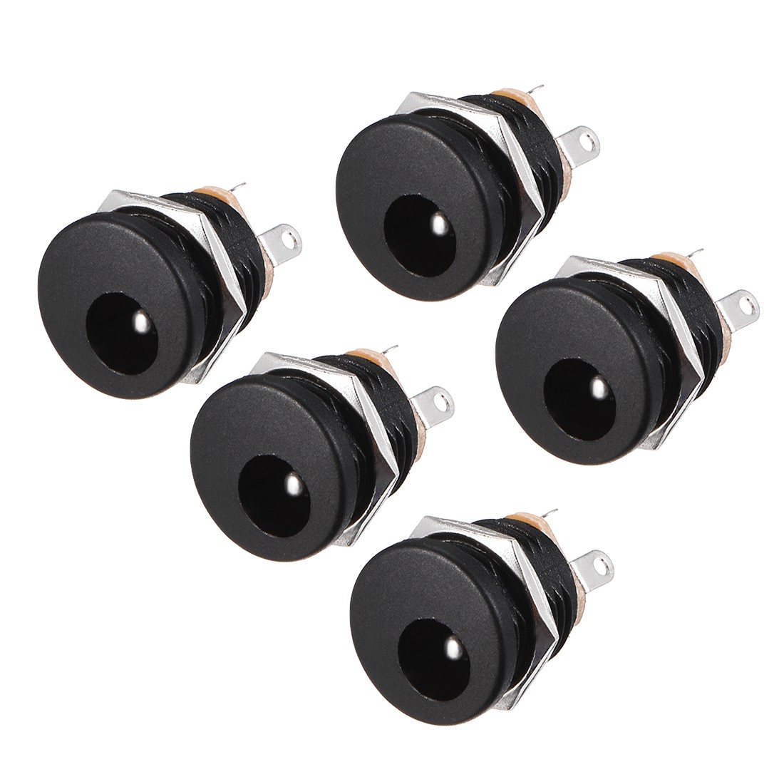 DC-022 5.5mmx2.1mm DC Power Jack Socket 3 Pin Female Panel Mount Connector 5pcs