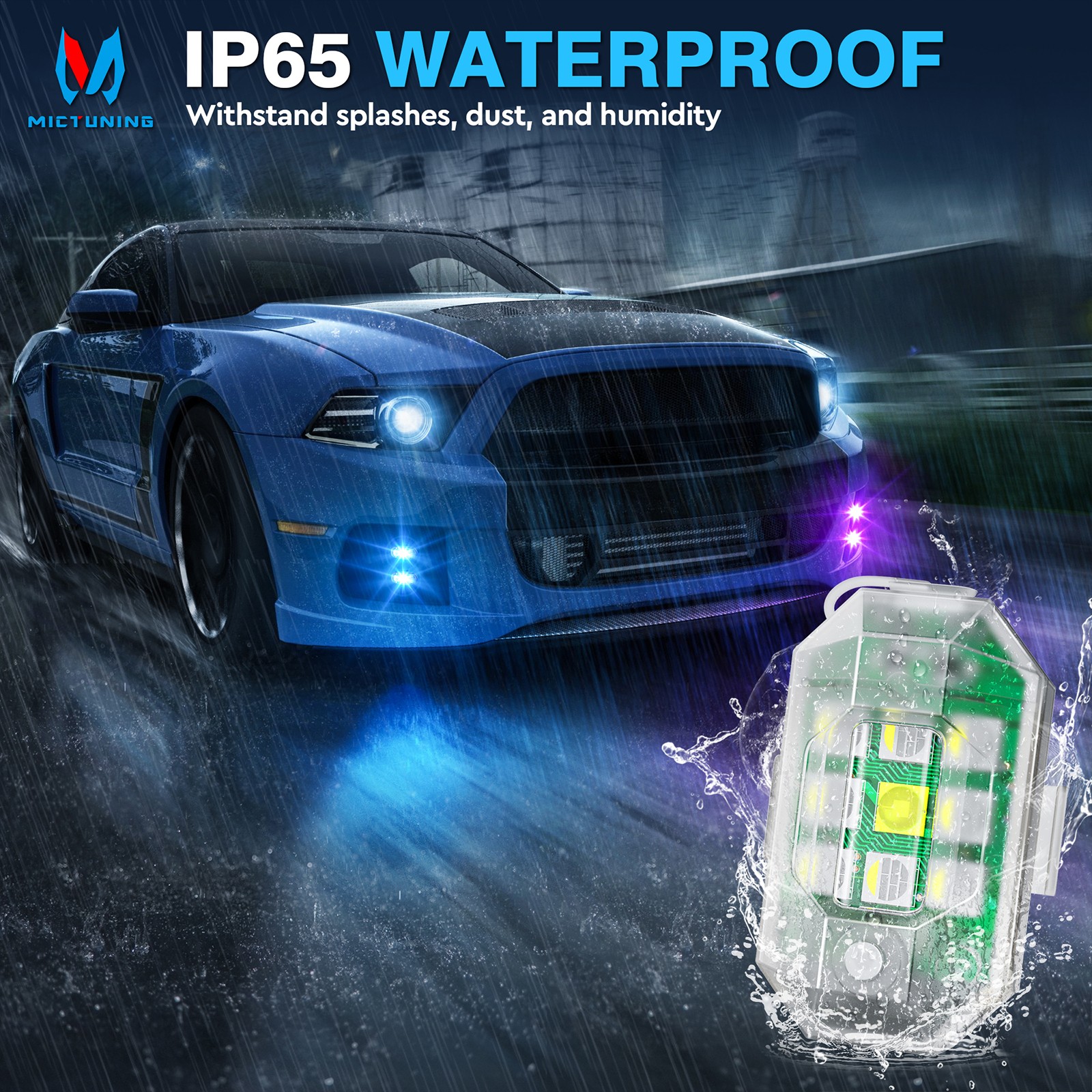 8PCS Wireless LED Strobe Lights w/Remote Control Waterproof Anti-Collision Lamp