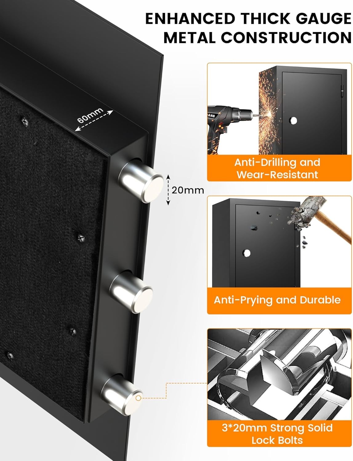 23.69" Fireproof Safe 1800°F Fire Protection