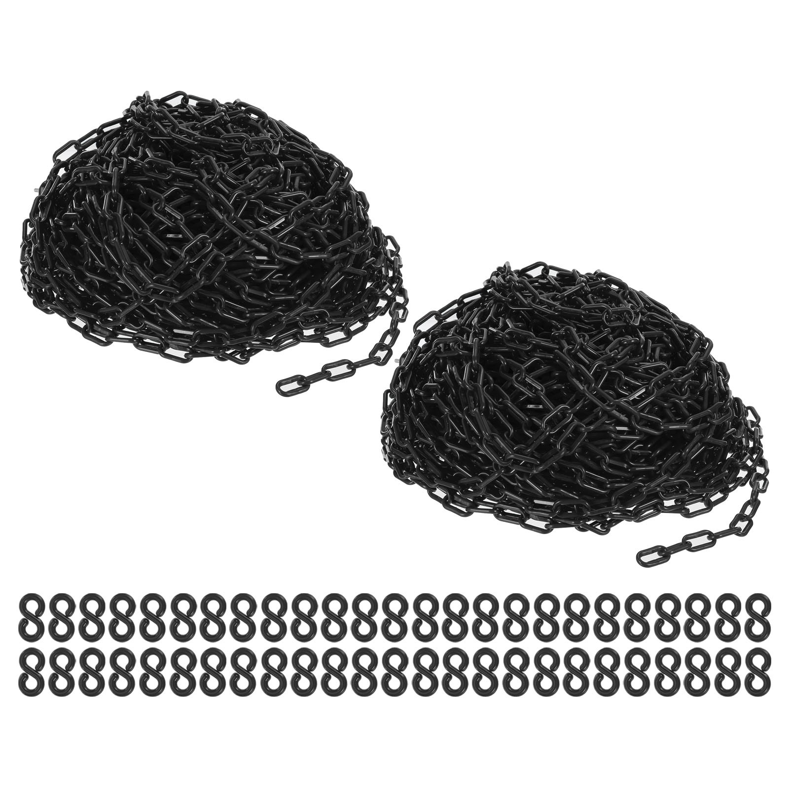 400 Foot Black 0.24"/6mm Height with 50 Black Plastic Hooks