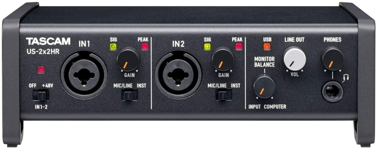 Tascam US-2x2HR 2 Mic 2IN/2OUT High Resolution Versatile USB Audio Interface