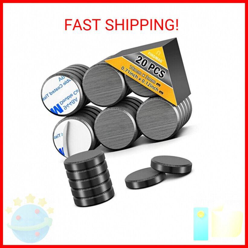 20pack Magnets for Crafts with Adhesive Backing, Round Disc Magnets Strong Stick