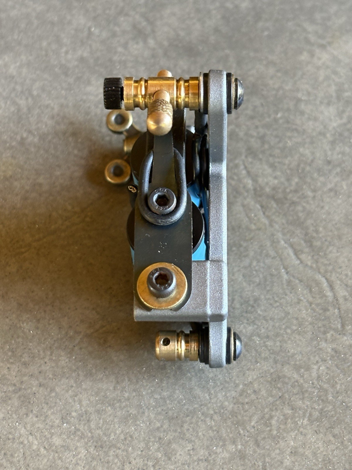 Custom Vintage Style Grey And Blue Tattoo Machine Dial