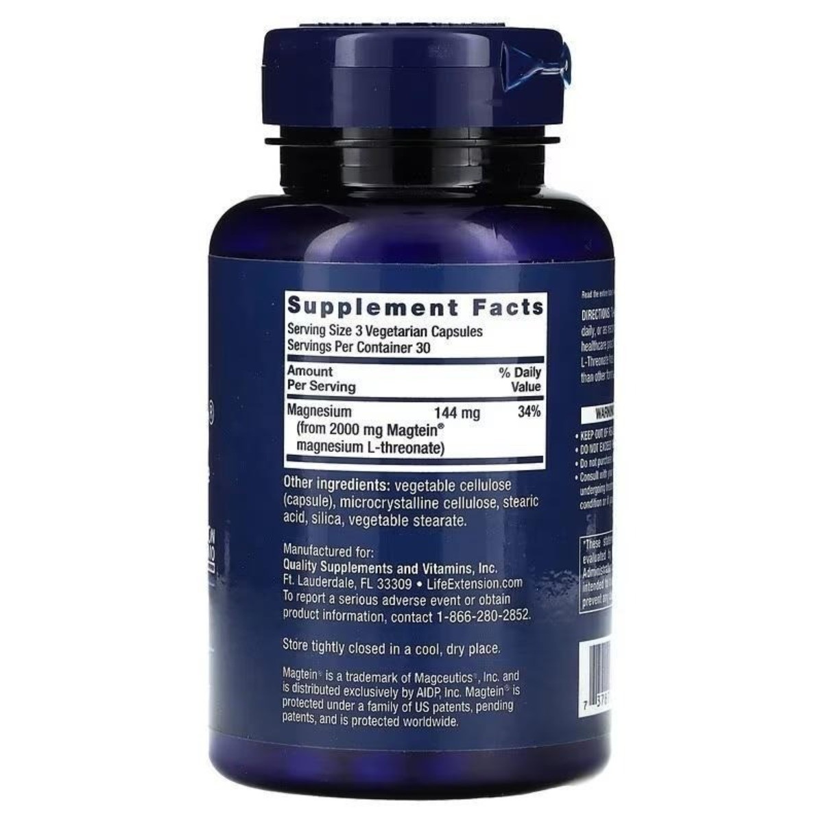 High-Potency Magtein 2000mg, Magnesium L-Threonate for Cognitive Function, 90ct