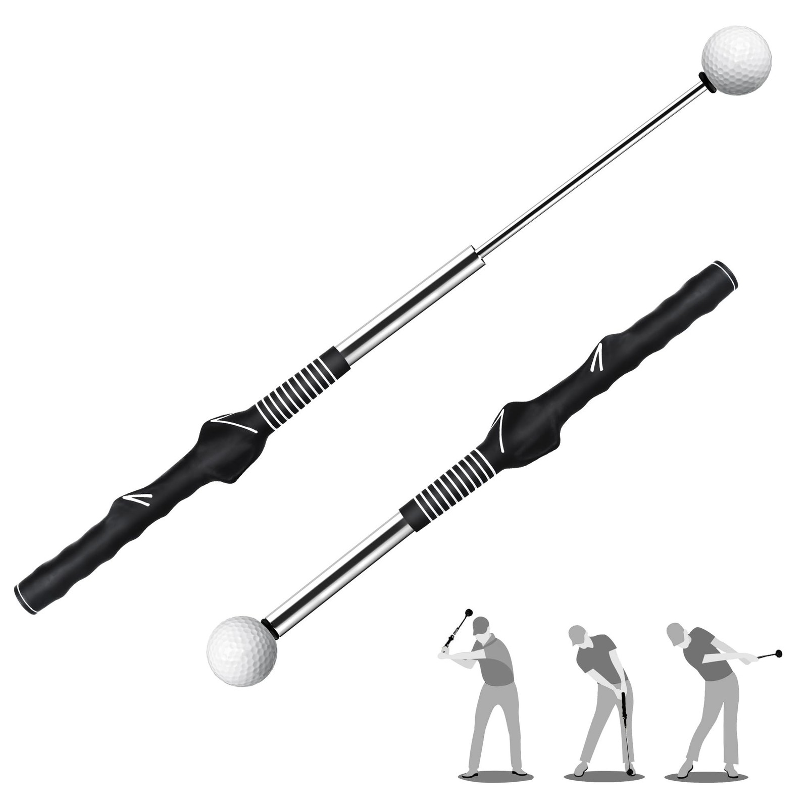Seticek Retractable Golf Swing Trainer,Golf Grip Trainer with Arm Band for Ri...