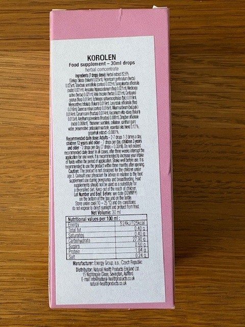 Energy:Korolen-cardiovascular,stroke,cholesterol,brain function,hormonal,ADHD