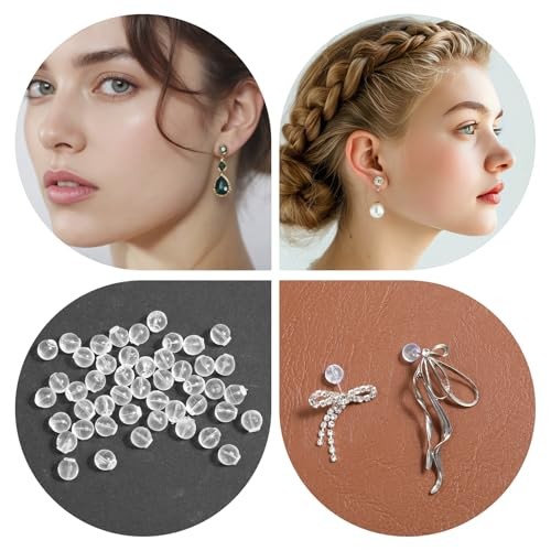 100 PCS Clear Rubber Earring Backs, Comfort Impenetrable Safety Backs TPE