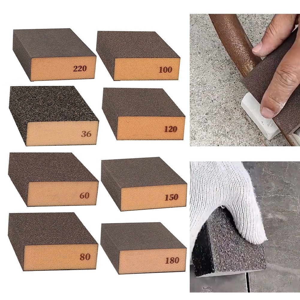 Reusable Sanding Sponge Block with Multiple Grits for Wood Metal and Paint