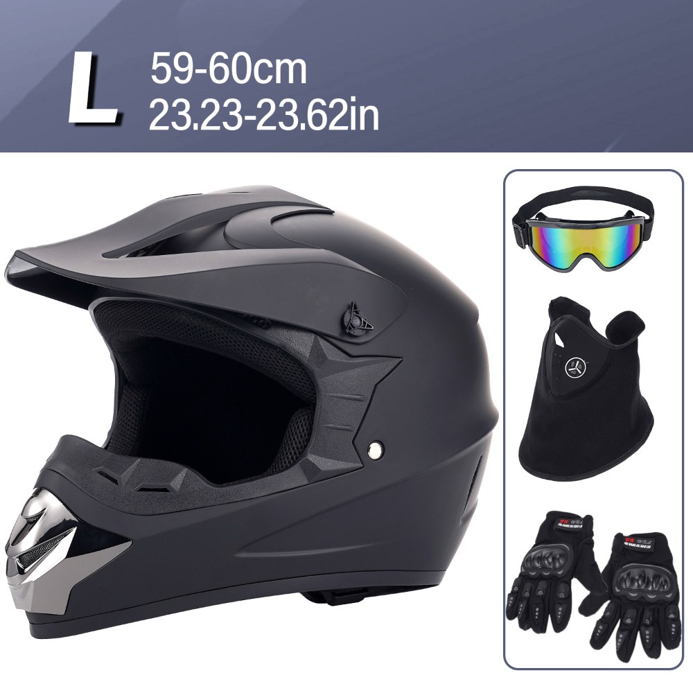 Motorcycle Helmet Motocross helmet adult full face Modular Visor DOT Matt Black