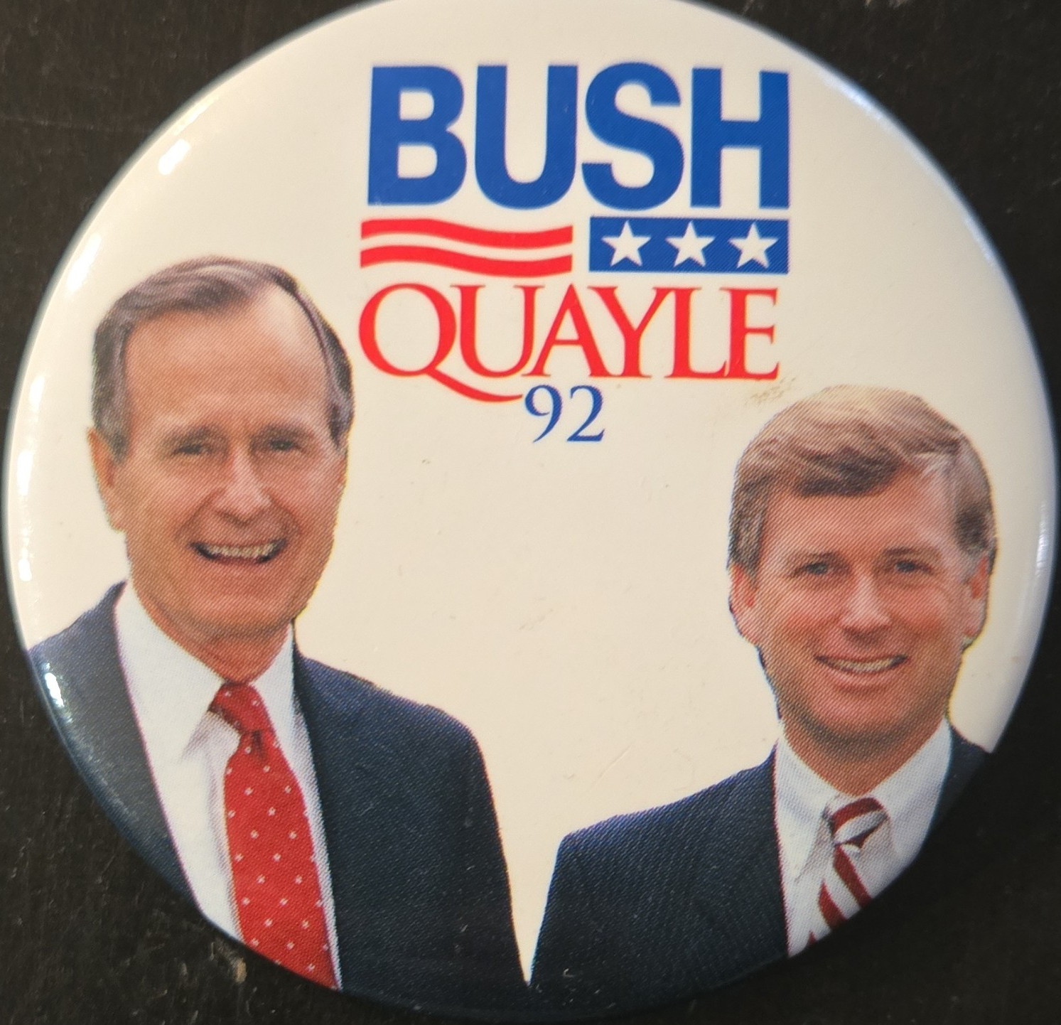 Bush Quayle 1992 Presidential Campaign Metal Button US Election Politics