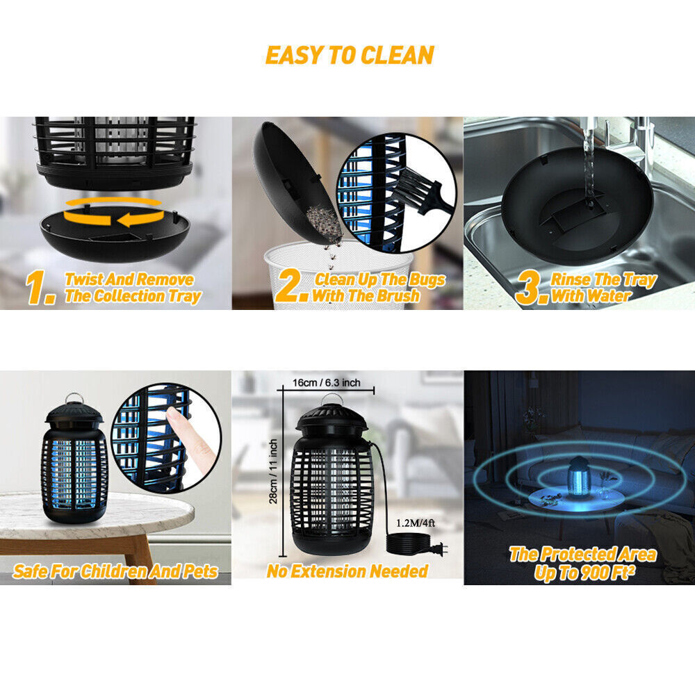 Electric Mosquito Insect Killer Zapper LED Light Fly Bug Trap Pest Control Lamp