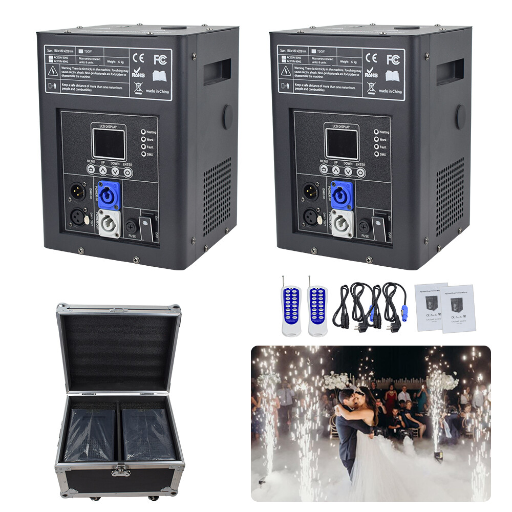 Cold Spark Machine Firework Machine DMX DJ Stage Effect 2PCS with Flight Case