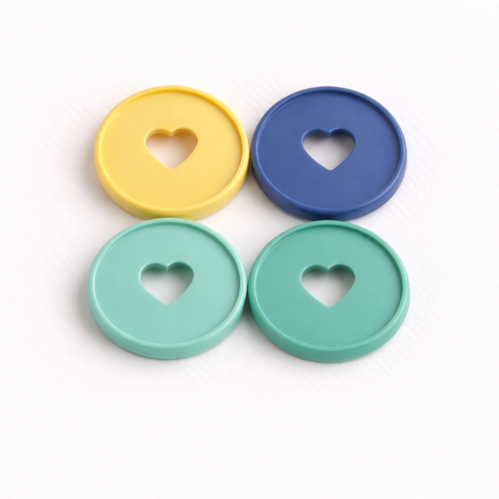 Mini Planner Discs Plastic Multicolor Heart Cutout Set of 4 Discbound Rings