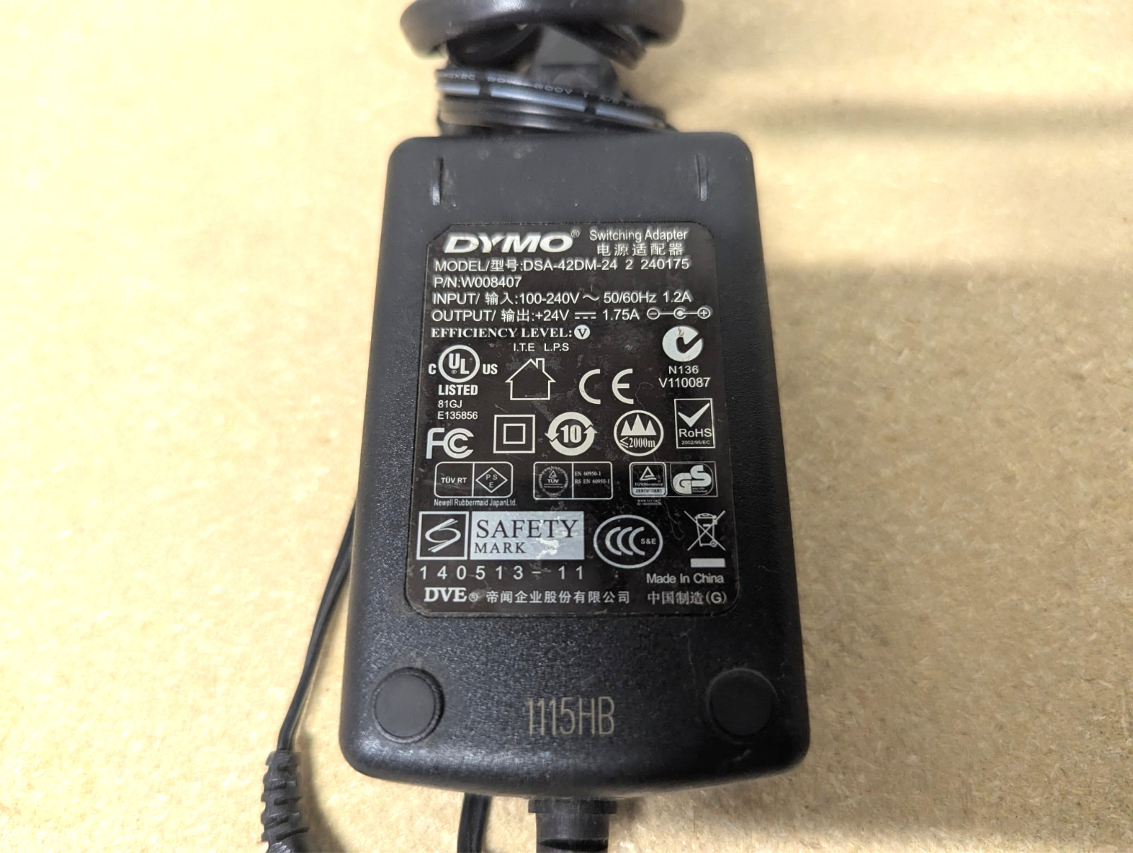 Genuine DYMO DSA-42DM-24 2 240175 Switching AC Adapter 24V 1.75A OEM Charger