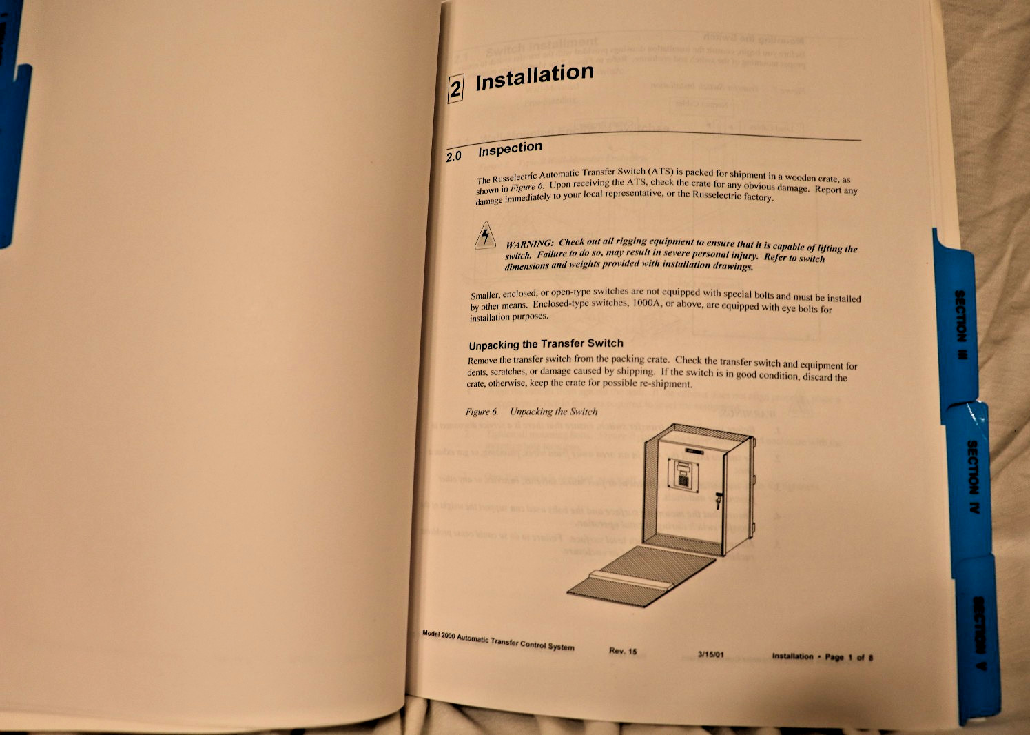 RussElectric Model 2000 Automatic Transfer Control System Manual 5 Revision 15
